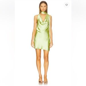 Revolve SNDYS Rosanna Mini Dress 
Cowl Neck in Lime Green NWT XXS
